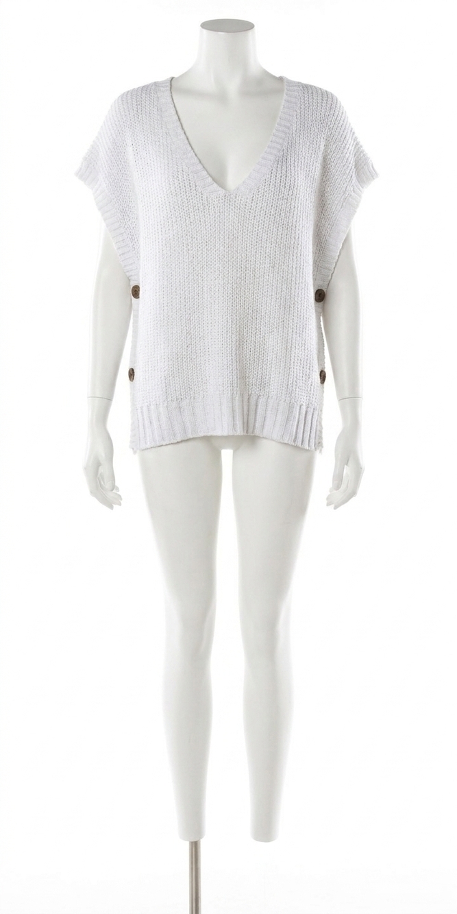 NEW GIGI MODA editta v neck vest in white